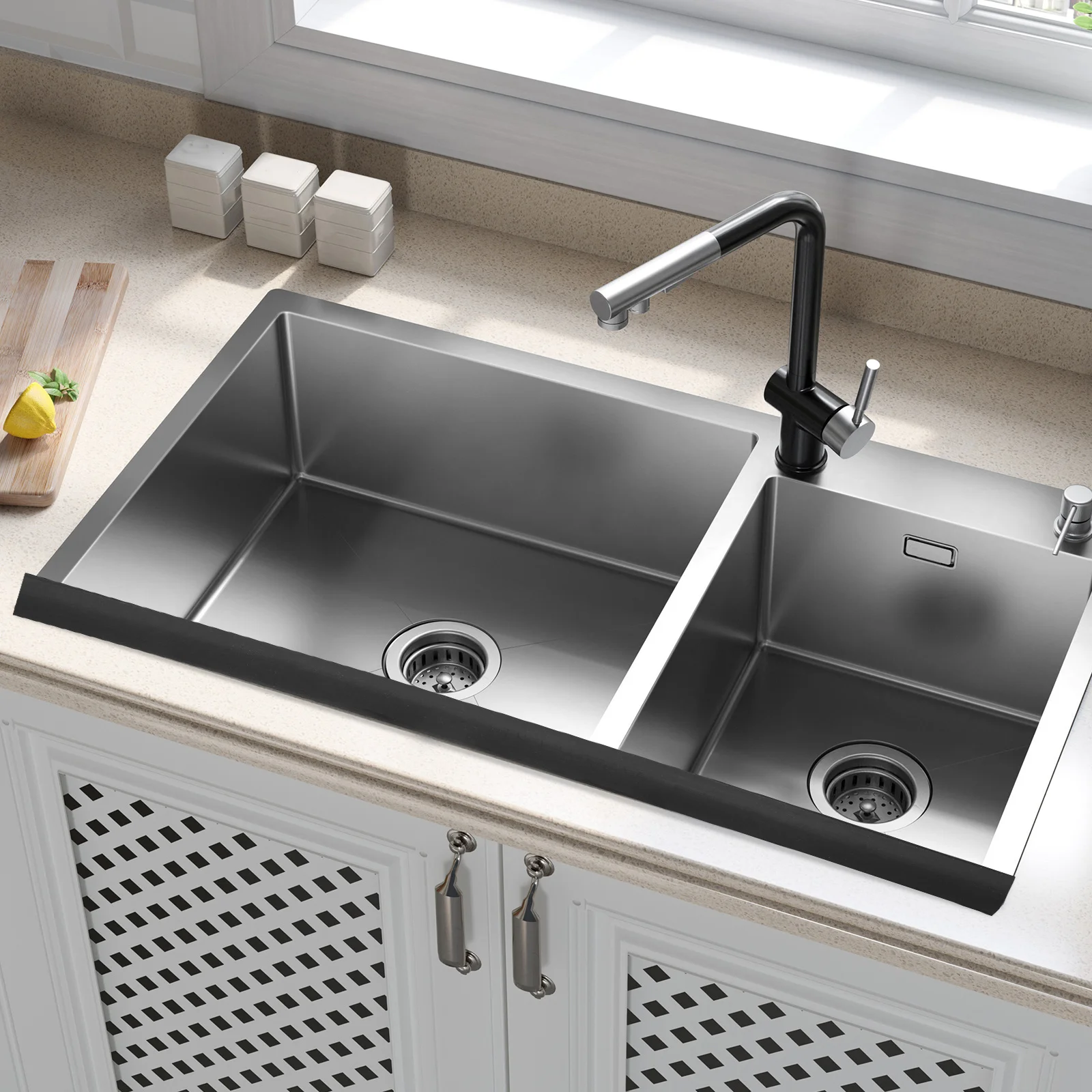 Easy Installation Adjustable Water Containment Strip for Kitchen Sink Bathroom Countertop Splash Blocker Backsplash Protector
Easy Installation Adjustable Water Containment Strip for Kitchen Sink Bathroom Countertop Splash Blocker Backsplash Protector