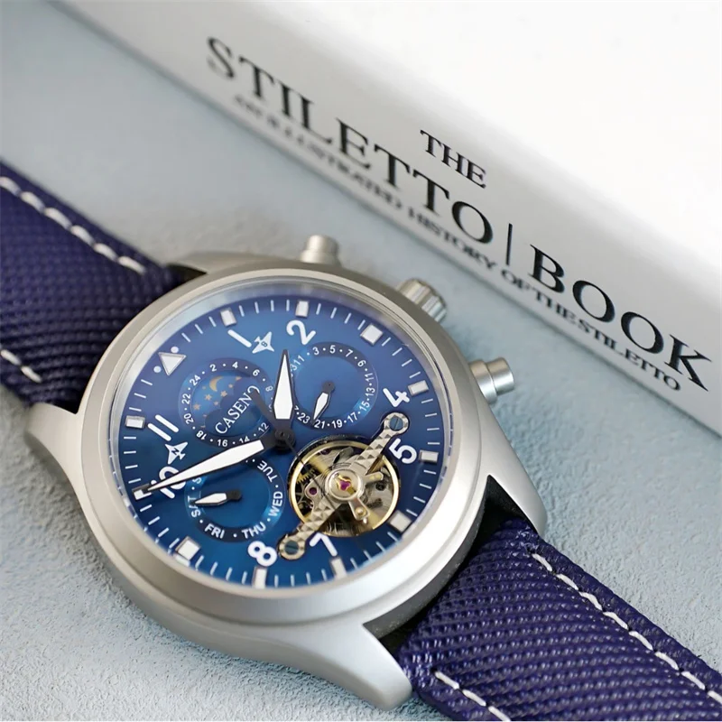 Business Mechanical Watch For Men Leather strap Waterproof Man WatchesWeek Date Moon Phase Automatic Tourbillon Wristwatch Male
Business Mechanical Watch For Men Leather strap Waterproof Man WatchesWeek Date Moon Phase Automatic Tourbillon Wristwatch Male