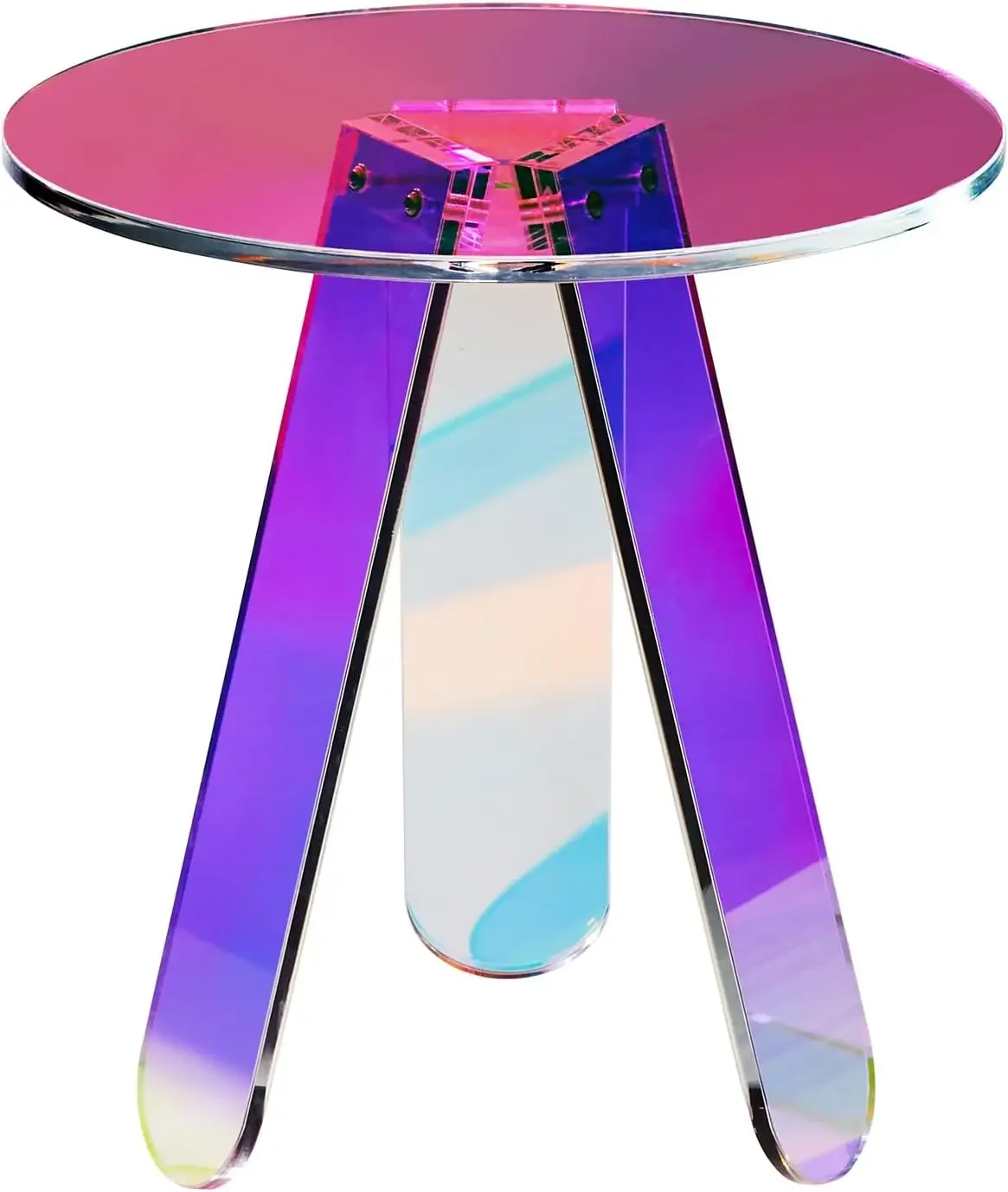 Round Iridescent Side Table, Acrylic End Table, Clear Rainbow Acrylic Coffee Table for Drink
Round Iridescent Side Table, Acrylic End Table, Clear Rainbow Acrylic Coffee Table for Drink