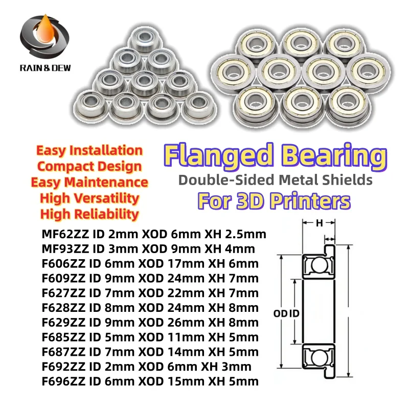 10pcs Flanged Bearings Bore 2mm 3mm 4mm 5mm 6mm 7mm 8mm 9mm F685ZZ F687ZZ F692ZZ F696ZZ Ball Bearing With Flange
10pcs Flanged Bearings Bore 2mm 3mm 4mm 5mm 6mm 7mm 8mm 9mm F685ZZ F687ZZ F692ZZ F696ZZ Ball Bearing With Flange