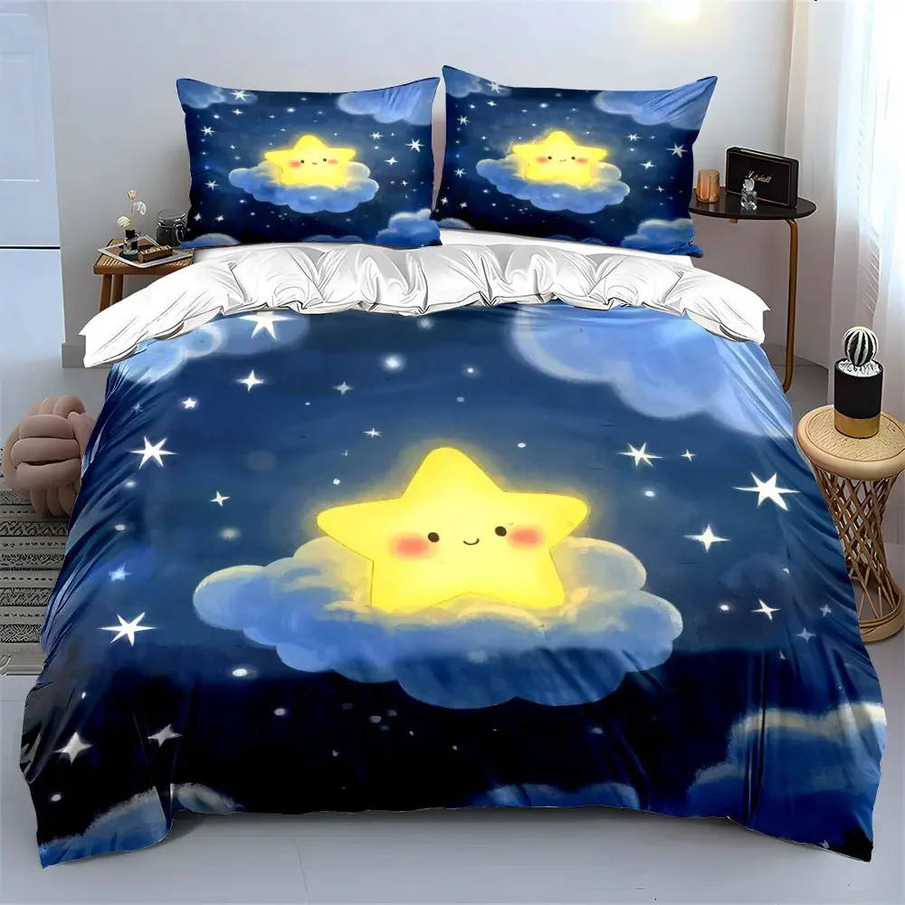 "Starry Night Kids Room Set" Soft Comfortable Duvet Cover Bedding Set Included 1*Duvet Cover & 2*Pillowcases, gift
"Starry Night Kids Room Set" Soft Comfortable Duvet Cover Bedding Set Included 1*Duvet Cover & 2*Pillowcases, gift