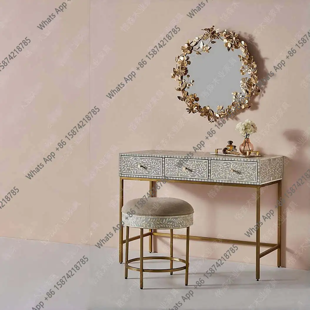 American postmodern painting bedroom princess dressing table French simple light luxury solid wood dressing table
American postmodern painting bedroom princess dressing table French simple light luxury solid wood dressing table