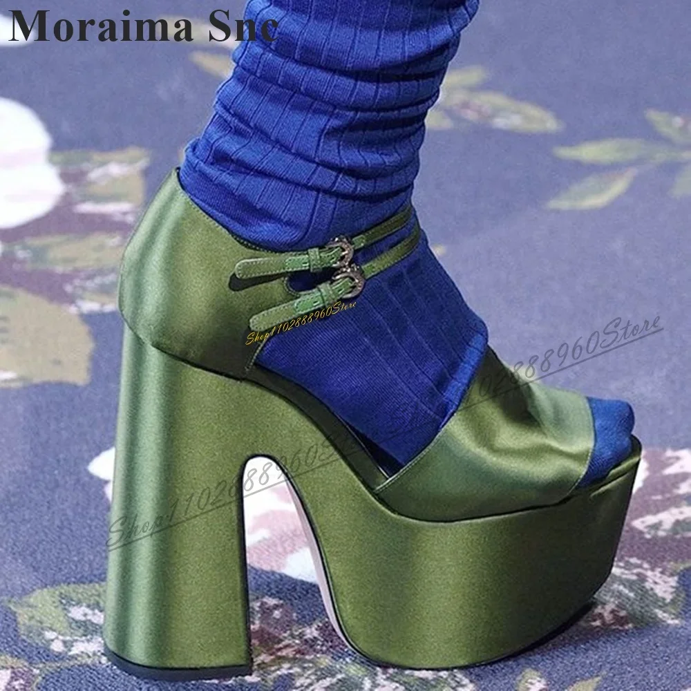 Luxury Green Thick Soled Platform Sandals Chunky High Heel Shoes For Women Ankle Buckle Strap Peep Toe 2024 Zapatos Para Mujere
Luxury Green Thick Soled Platform Sandals Chunky High Heel Shoes For Women Ankle Buckle Strap Peep Toe 2024 Zapatos Para Mujere