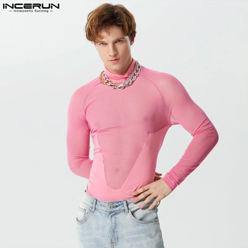 2023 Men Bodysuits Mesh Patchwork Turtleneck Long Sleeve Sexy Male Rompers Streetwear Fitness See Through Bodysuit S-5XL INCERUN
2023 Men Bodysuits Mesh Patchwork Turtleneck Long Sleeve Sexy Male Rompers Streetwear Fitness See Through Bodysuit S-5XL INCERUN