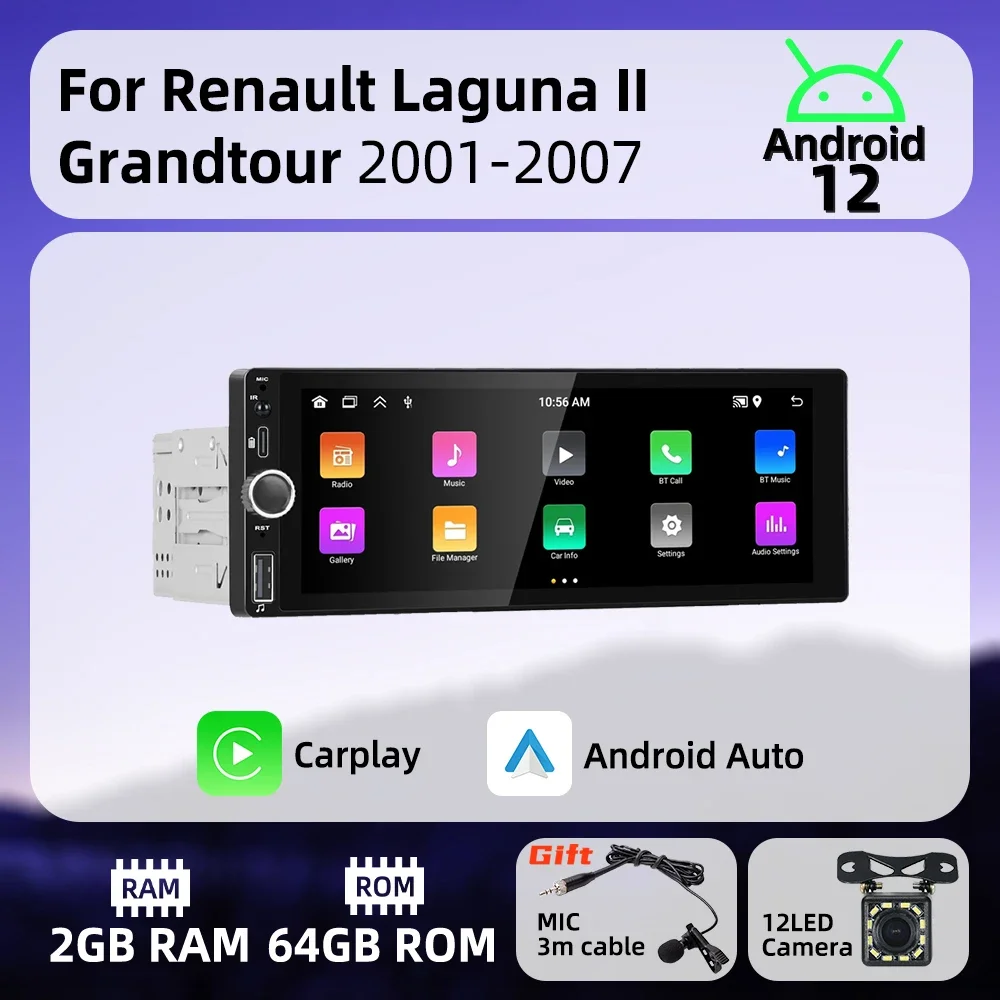 1 Din Carplay Android Авто Радио Android Автомобильный Мультимедиа для Renault Laguna II Grandtour 2001-2007 6,86 "Экран Стерео головное устройство
1 Din Carplay Android Авто Радио Android Автомобильный Мультимедиа для Renault Laguna II Grandtour 2001-2007 6,86 "Экран Стерео головное устройство