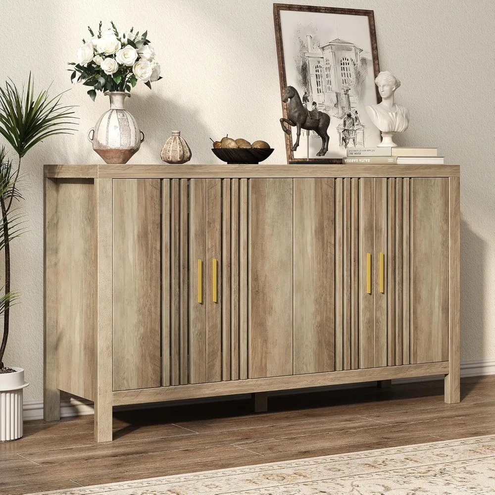 Sideboard Buffet Cabinet with Storage, 55" Large Sideboard Buffet Cabinets with Adjustable Shelves, Farmhouse Storage Cabinets f
Sideboard Buffet Cabinet with Storage, 55" Large Sideboard Buffet Cabinets with Adjustable Shelves, Farmhouse Storage Cabinets f