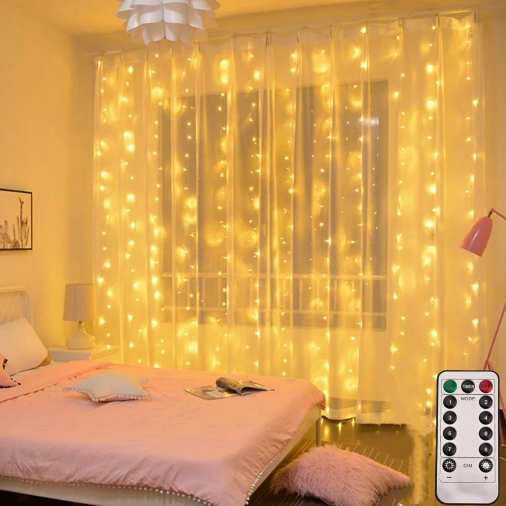 USB LED String Fairy Curtain Lights Garland For New Year Christmas Party Wedding Birthday Bedroom Ramadan Easter Home Decoration
USB LED String Fairy Curtain Lights Garland For New Year Christmas Party Wedding Birthday Bedroom Ramadan Easter Home Decoration