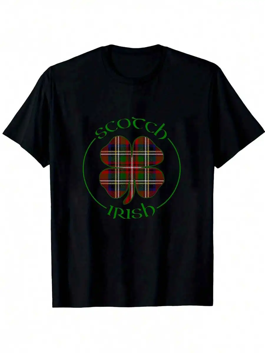 Black Plaid Clover Scottish Irish Printed Tee Unisex Short Sleeve Casual Top
Black Plaid Clover Scottish Irish Printed Tee Unisex Short Sleeve Casual Top