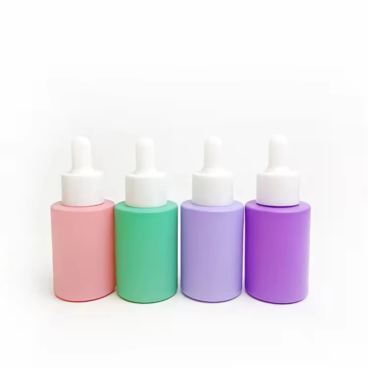 Mini Makeup Skin Care Portable Refillable Packaging Flat Shoulder Frosted Colored Serum Glass Dropper Bottle for Essential Oil
Mini Makeup Skin Care Portable Refillable Packaging Flat Shoulder Frosted Colored Serum Glass Dropper Bottle for Essential Oil