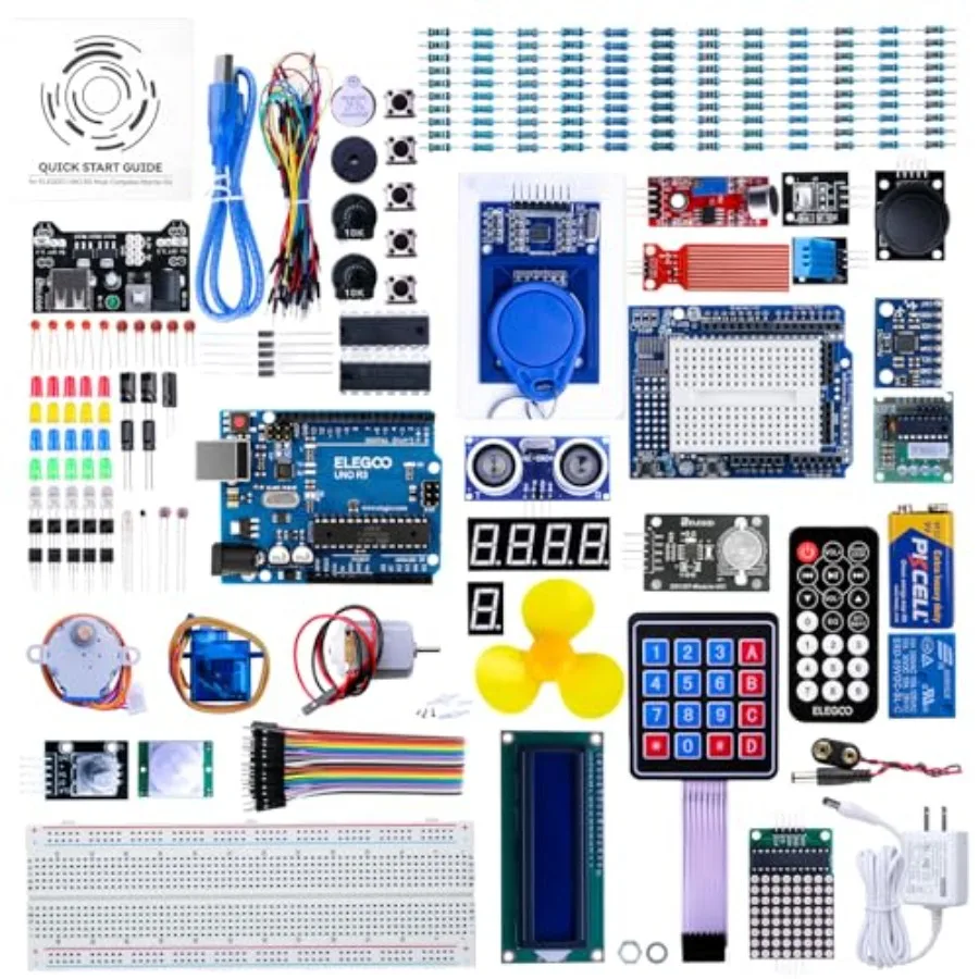 UNO R3 Project Most Complete Starter Kit with Tutorial Compatible with Arduino IDE 200+ Components
UNO R3 Project Most Complete Starter Kit with Tutorial Compatible with Arduino IDE 200+ Components