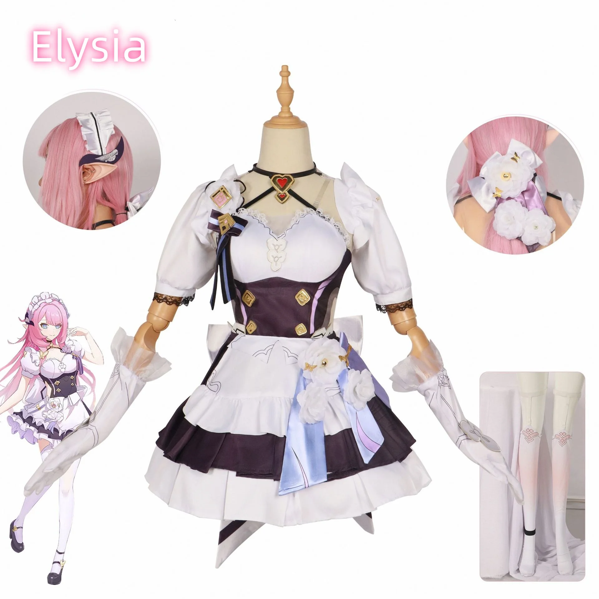 Карнавальная Униформа Elysia для косплея Honkai Impact 3, парик, Аниме Костюмы на Хэллоуин, женский парик для косплея горничной
Карнавальная Униформа Elysia для косплея Honkai Impact 3, парик, Аниме Костюмы на Хэллоуин, женский парик для косплея горничной