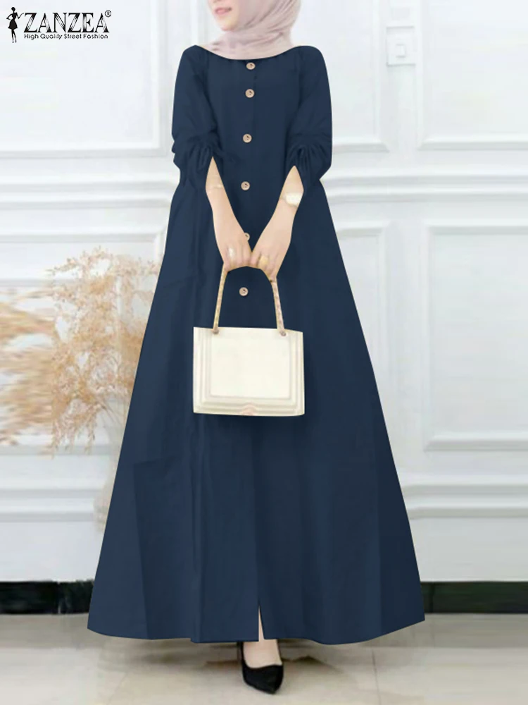 ZANZEA Elegant Women Sundress Fashion Casual Loose Muslim Dress Eid Mubarek O Neck 3/4 Sleeve Solid Vestido Islamic Clothing
ZANZEA Elegant Women Sundress Fashion Casual Loose Muslim Dress Eid Mubarek O Neck 3/4 Sleeve Solid Vestido Islamic Clothing