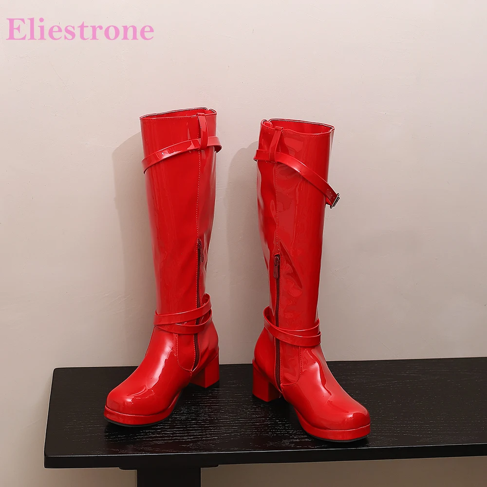 2025 Новые зимние удобные красные, белые женские ботинки до середины икры на платформе с круглым носком, женская обувь на среднем каблуке, большие размеры 11 43 46 50 
2025 Новые зимние удобные красные, белые женские ботинки до середины икры на платформе с круглым носком, женская обувь на среднем каблуке, большие размеры 11 43 46 50