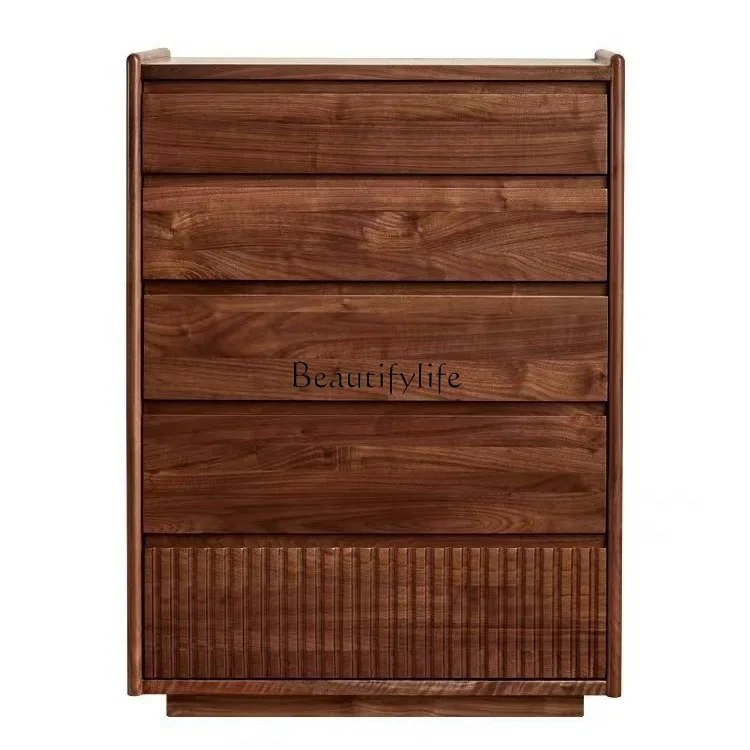 Nordic Japanese-style black walnut chest of drawers Modern simple solid wood bedroom storage cabinet
Nordic Japanese-style black walnut chest of drawers Modern simple solid wood bedroom storage cabinet