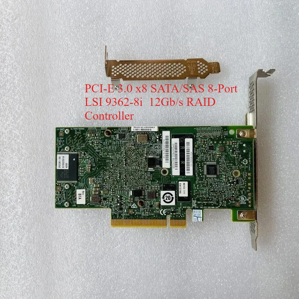PCI-E 3.0 x8 SATA/SAS 8-Port LSI 9362-8i 12Gb/s RAID Controller
PCI-E 3.0 x8 SATA/SAS 8-Port LSI 9362-8i 12Gb/s RAID Controller
