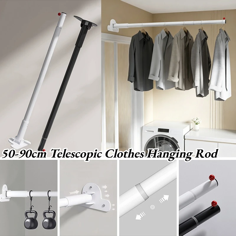 Telescopic Clothes Hanging Rod 180° Rotatable No Drill Curtain Rod Adjustable Extendable Rod for Bathroom Wardrobe
Telescopic Clothes Hanging Rod 180° Rotatable No Drill Curtain Rod Adjustable Extendable Rod for Bathroom Wardrobe