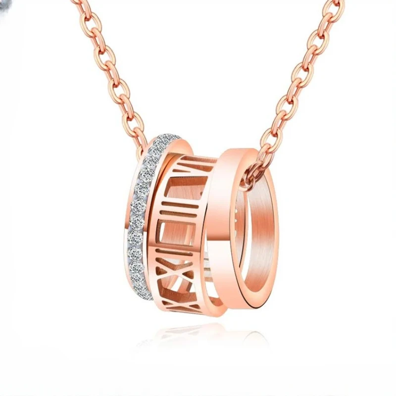 CHUANGCHENG Triple Ring Fully-Encrusted Roman Numeral Stainless Steel Pendant Necklace for Women Jewelry for Women
CHUANGCHENG Triple Ring Fully-Encrusted Roman Numeral Stainless Steel Pendant Necklace for Women Jewelry for Women