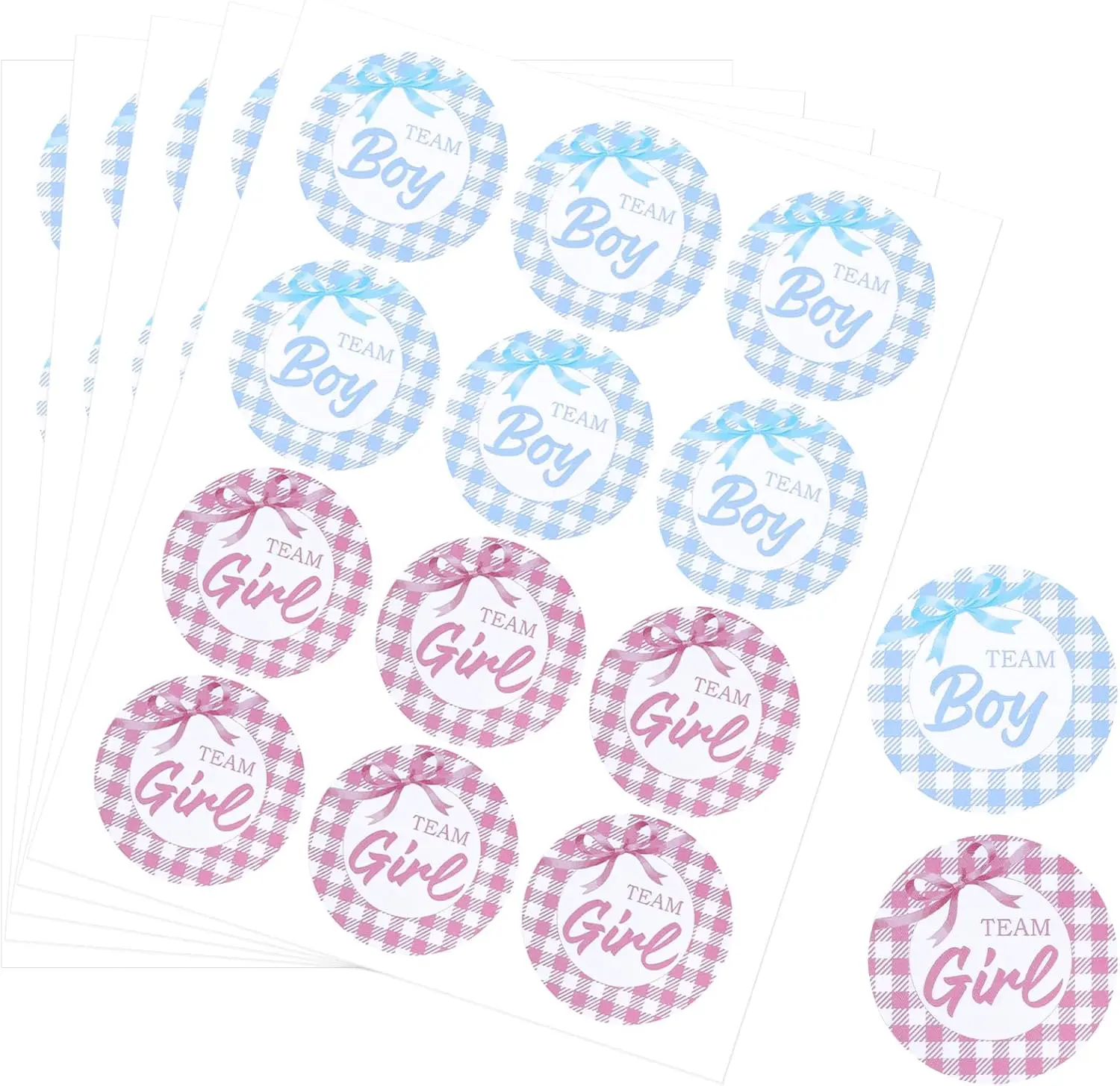 Tyqour 60PCS Team Boy or Girl Stickers 2 Inch Gender Reveal Stickers Checkered Bow Pink or Blue Gender Reveal Decorations for Baby Shower Card Party Supplies
Tyqour 60PCS Team Boy or Girl Stickers 2 Inch Gender Reveal Stickers Checkered Bow Pink or Blue Gender Reveal Decorations for Baby Shower Card Party Supplies