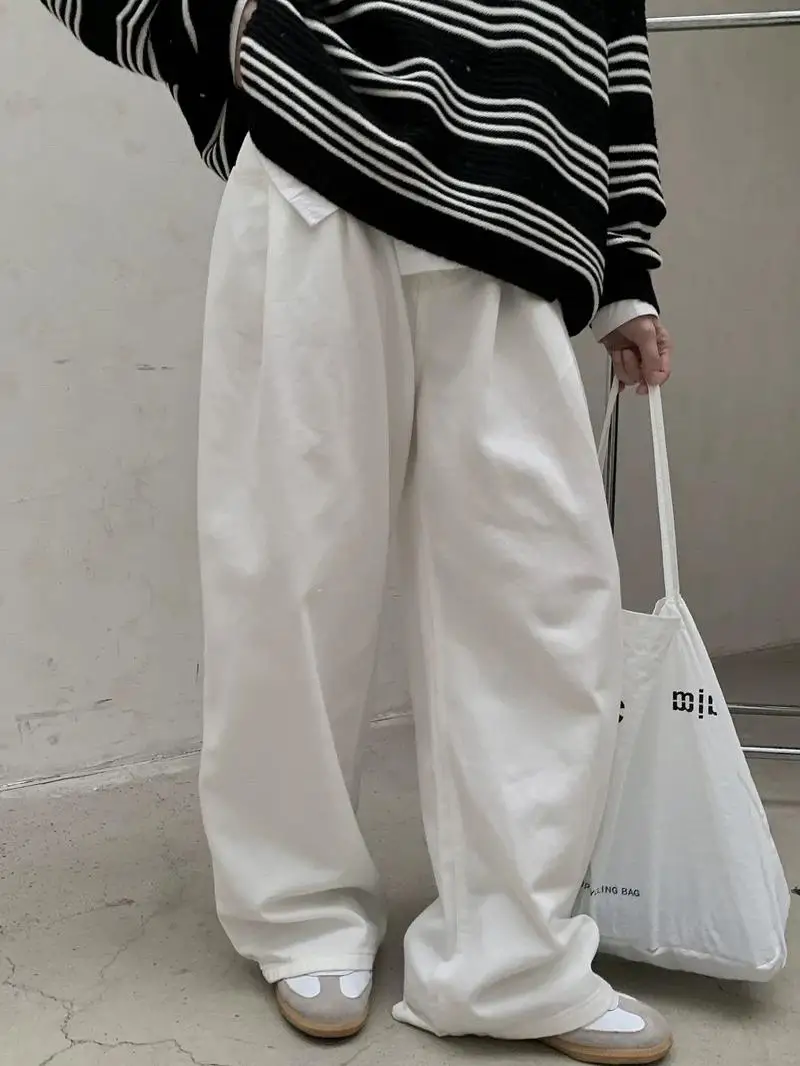 White Loose Casual Wide Leg Pants Women's Straight Cut Long Trousers Floor Length Spring Autumn plus Size High Waist Jeans
White Loose Casual Wide Leg Pants Women's Straight Cut Long Trousers Floor Length Spring Autumn plus Size High Waist Jeans