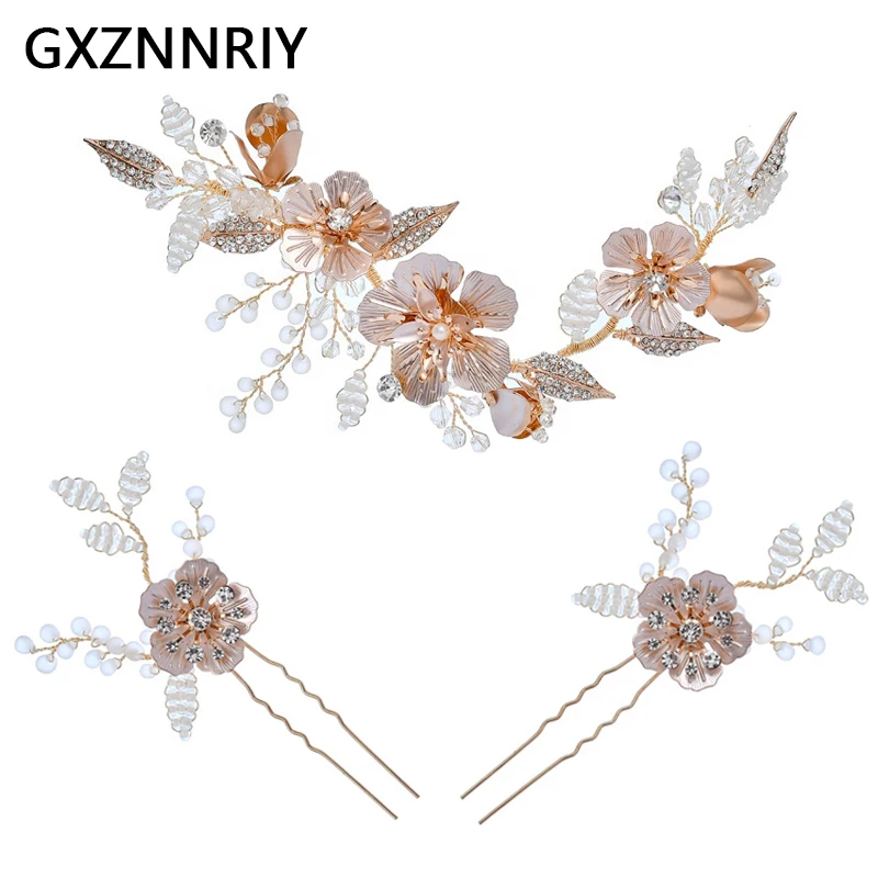 Bridal Wedding Hair Accessories Crystal Flower Headbands for Women Gold Hair Forks Bride Headpiece Jewelry Bridesmaid Gift
Bridal Wedding Hair Accessories Crystal Flower Headbands for Women Gold Hair Forks Bride Headpiece Jewelry Bridesmaid Gift