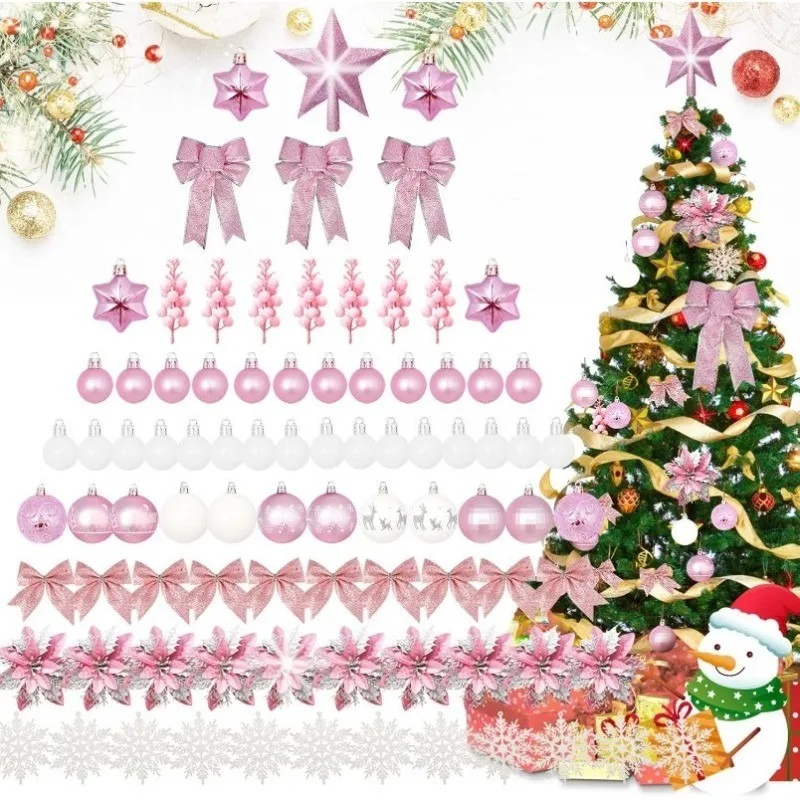 Pink Christmas Tree Ornament Suit Glitter Christmas Tree Ball Ornament Artificial Flower Berry Snowflakes for Home Party Decor 
Pink Christmas Tree Ornament Suit Glitter Christmas Tree Ball Ornament Artificial Flower Berry Snowflakes for Home Party Decor