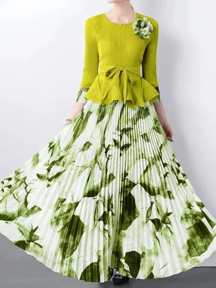 Fashion Pleated Two Piece Sets Women Slim With Floral Top Elastic Waist Skirt Female Suit New 2026 Spring 17SIXK1
Fashion Pleated Two Piece Sets Women Slim With Floral Top Elastic Waist Skirt Female Suit New 2026 Spring 17SIXK1