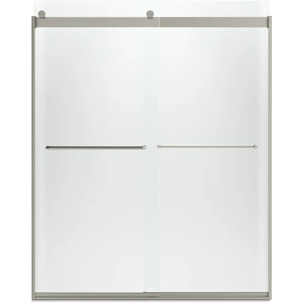 Frameless Shower Door with Towel Bar and 1/4-Inch Frosted Glass in Matte Nickel
Frameless Shower Door with Towel Bar and 1/4-Inch Frosted Glass in Matte Nickel