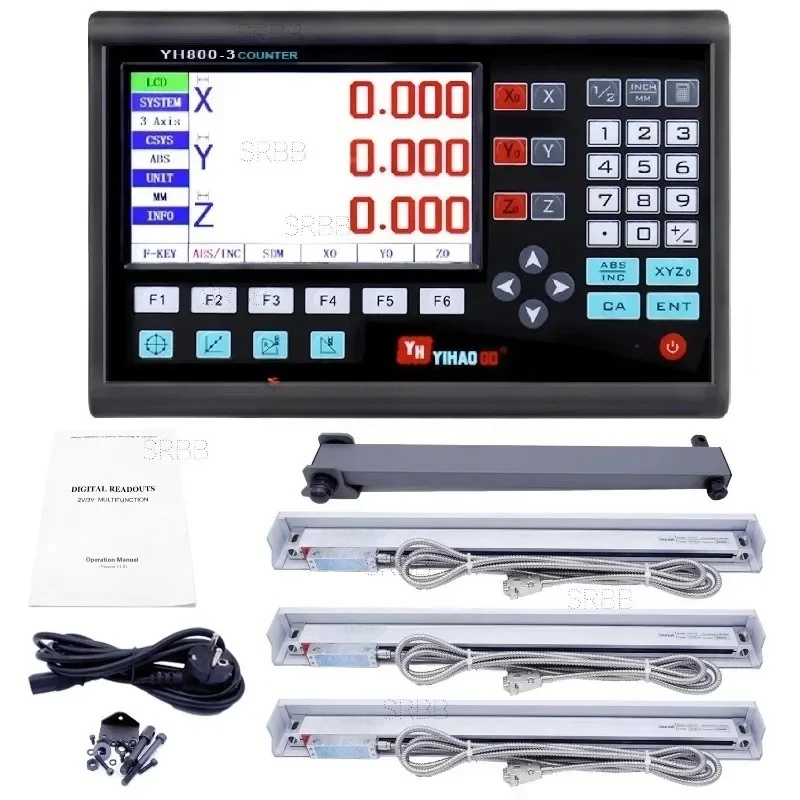 3 Pieces 0-1000mm Glass Linear Scale Encoder Sensor For Milling Lathe YH800-3 Complete Set 3 Axis LCD Digital Readout
3 Pieces 0-1000mm Glass Linear Scale Encoder Sensor For Milling Lathe YH800-3 Complete Set 3 Axis LCD Digital Readout
