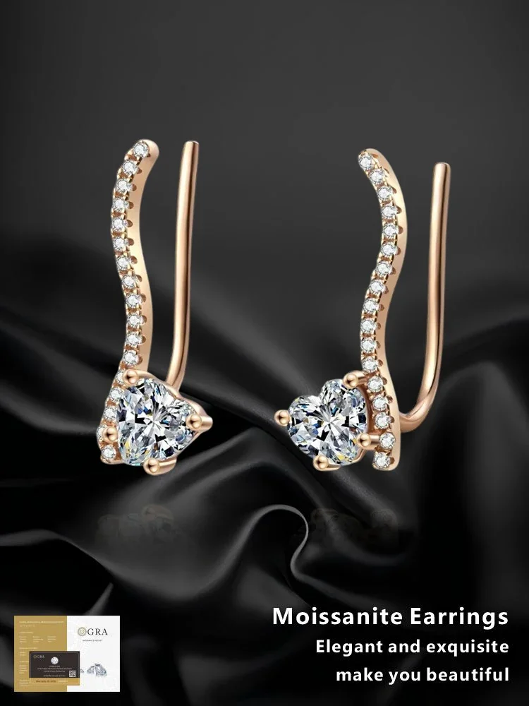 Hot sales 925 silver earrings Certified Moissanite Light luxury Heart-shaped Champagne Gold Earrings Is Suitable for Daily W
Hot sales 925 silver earrings Certified Moissanite Light luxury Heart-shaped Champagne Gold Earrings Is Suitable for Daily W