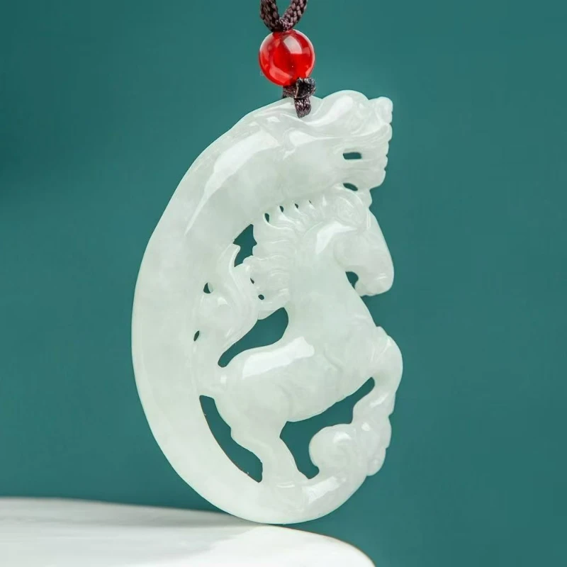 Natural Burmese Jade Essential Carving Zodiac Dragon Horse Necklace Pendant Fine Jewelry Fashionable Personalized Couple Gift
Natural Burmese Jade Essential Carving Zodiac Dragon Horse Necklace Pendant Fine Jewelry Fashionable Personalized Couple Gift