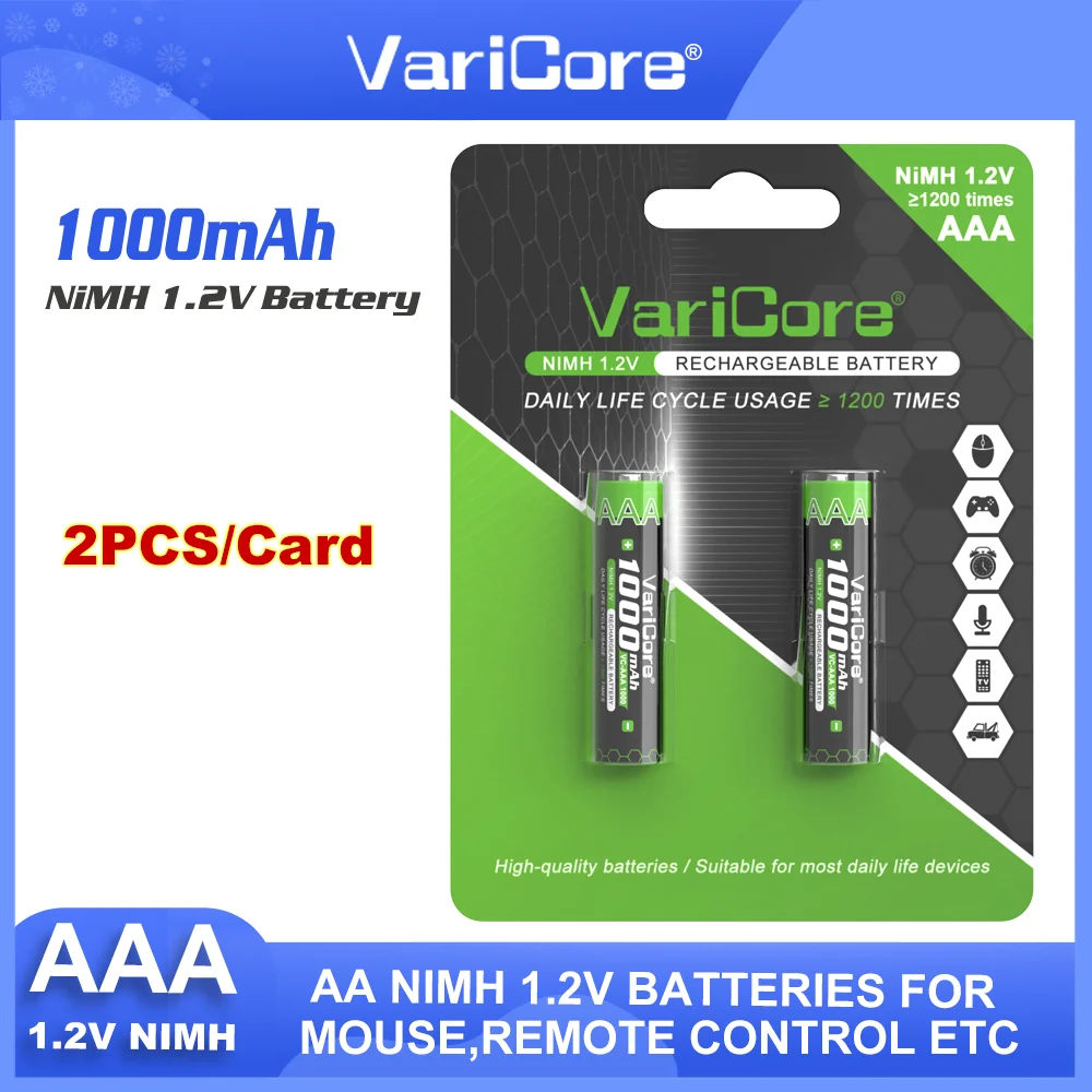VariCore AAA 1,2 В 1000 мАч Ni-MH аккумуляторы долговечные для фонариков игрушки пульт дистанционного управления
VariCore AAA 1,2 В 1000 мАч Ni-MH аккумуляторы долговечные для фонариков игрушки пульт дистанционного управления