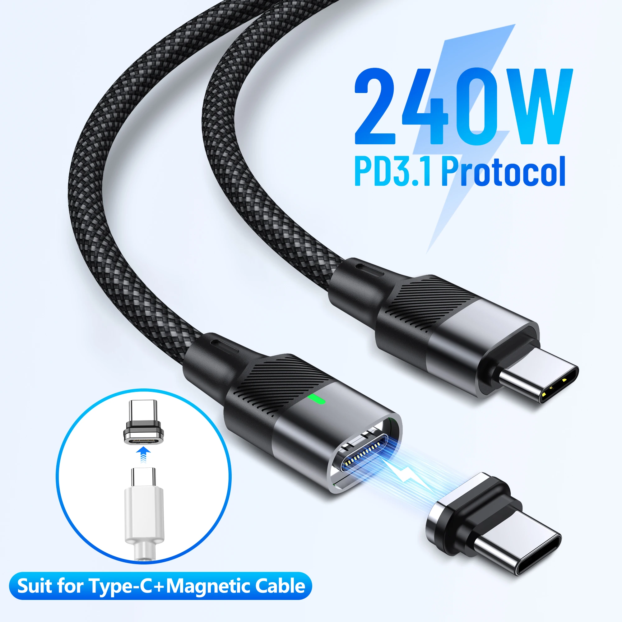 PD 3.1 240W USB C To Type C Magnetic Data Cord Fast Charger USB C Cable Embedded Interface For iPhone 17 Samsung Charge Cable
PD 3.1 240W USB C To Type C Magnetic Data Cord Fast Charger USB C Cable Embedded Interface For iPhone 17 Samsung Charge Cable
