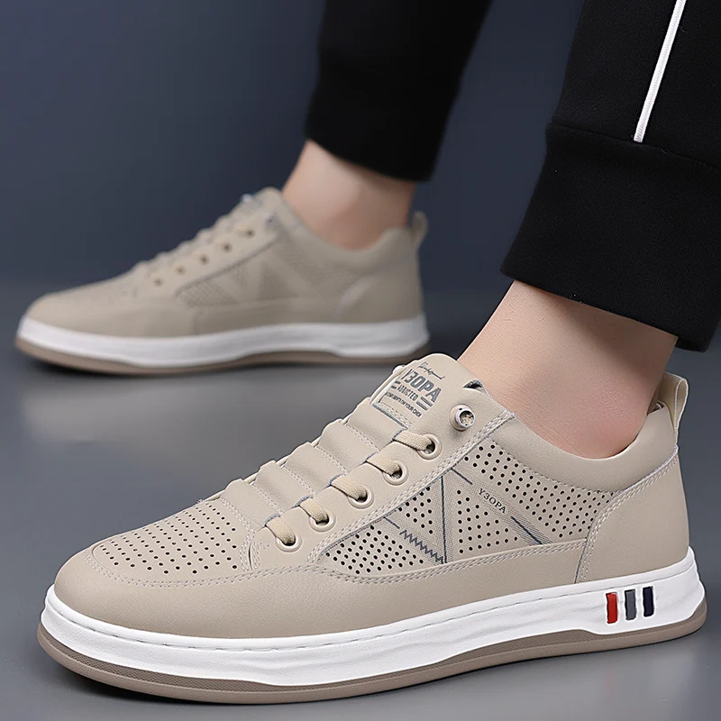 High Quality Men's Breathable Hollow White Shoes Fashionable Brand Men's Comfortable Non Slip Casual Board Shoes Leather Shoes
High Quality Men's Breathable Hollow White Shoes Fashionable Brand Men's Comfortable Non Slip Casual Board Shoes Leather Shoes