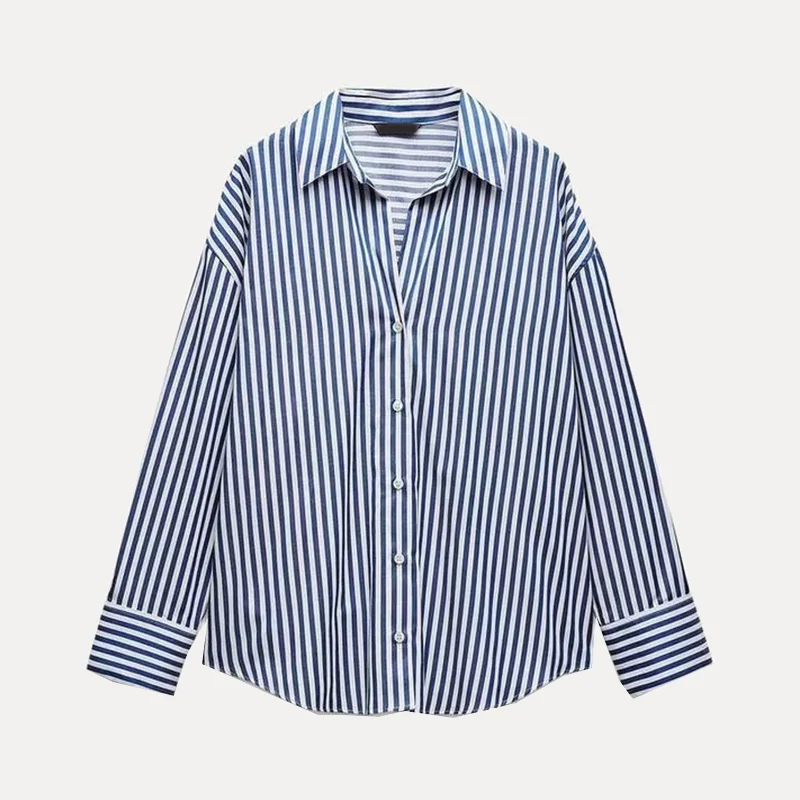 Удобная полосатая шелковая длинная женская повседневная одежда свободного покроя с отложным воротником, весенняя новинка Sle Z
Удобная полосатая шелковая длинная женская повседневная одежда свободного покроя с отложным воротником, весенняя новинка Sle Z