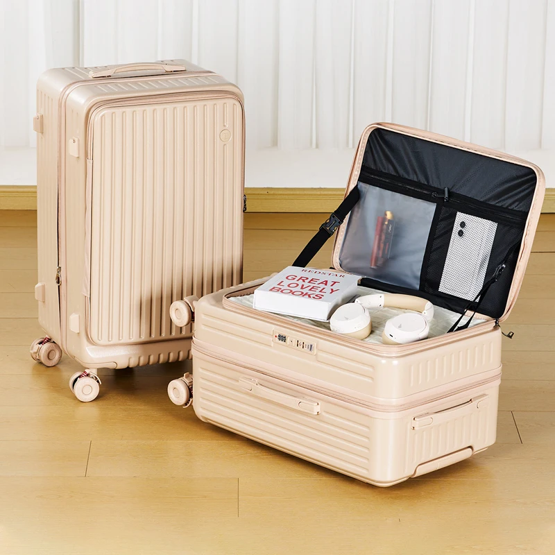 Extra Large Capacity Suitcase New Multifunctional Side Opening Luggage 20-Inch Expandable Carry-On Suitcase Rolling Luggage
