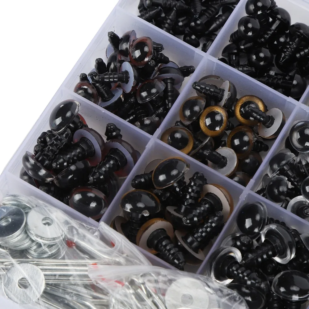 264pcs Various Sizes Plastic Eyes Assorted Colors Stainless Steel Rings Teddy Bear Eyes Colored Safety Eyes
264pcs Various Sizes Plastic Eyes Assorted Colors Stainless Steel Rings Teddy Bear Eyes Colored Safety Eyes