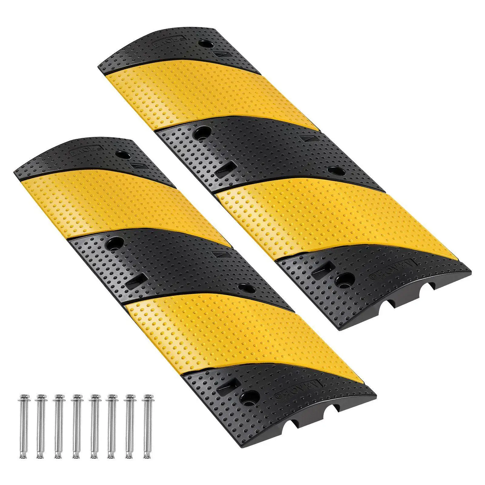 40in 22000lb/Axle Capacity Dual Channel Rubber Speed Hump 2-Pack Cable Protection Ramp for Outdoor Paved Surfaces
40in 22000lb/Axle Capacity Dual Channel Rubber Speed Hump 2-Pack Cable Protection Ramp for Outdoor Paved Surfaces