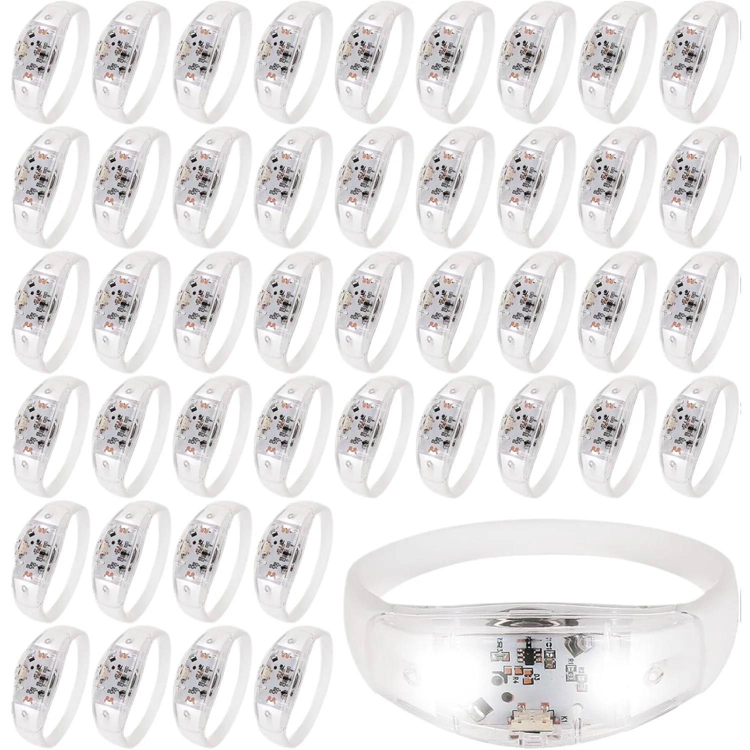 150 Pcs LED Glow Bracelets Sound Activated Light Up Bracelets For Adults Glow In The Dark Party Supplies
150 Pcs LED Glow Bracelets Sound Activated Light Up Bracelets For Adults Glow In The Dark Party Supplies