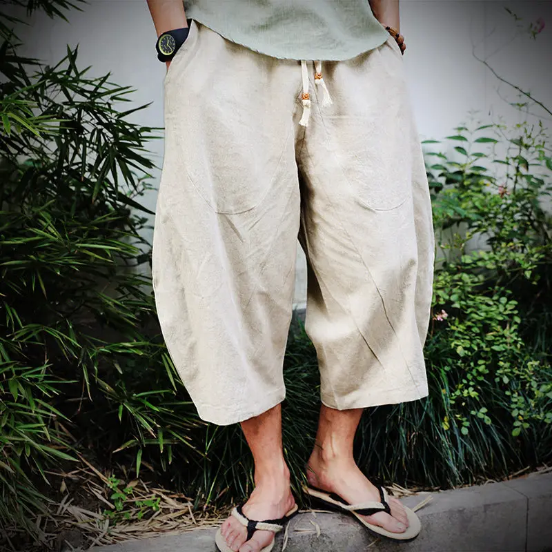 Loose Wide Leg Cotton Linen Men's orts Seven-Foot Casual Harlan Pants Youth Trendy Spring Collection Thin Material
Loose Wide Leg Cotton Linen Men's orts Seven-Foot Casual Harlan Pants Youth Trendy Spring Collection Thin Material
