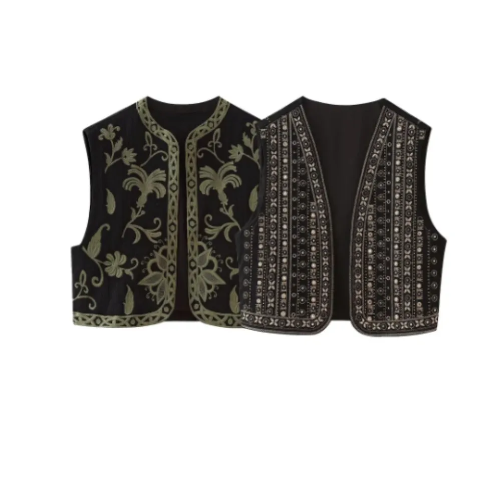 New Women Vintage O Neck Flower Embroidery Short Vest Jacket Ladies Sleeveless Casual Cardigan WaistCoat Crop Tops
New Women Vintage O Neck Flower Embroidery Short Vest Jacket Ladies Sleeveless Casual Cardigan WaistCoat Crop Tops