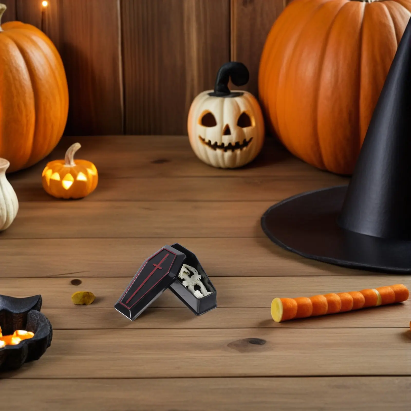 Plastic Coffin Box Set with Skull Figurine 12 Pcs Halloween Decoration for Haunted House Party
Plastic Coffin Box Set with Skull Figurine 12 Pcs Halloween Decoration for Haunted House Party