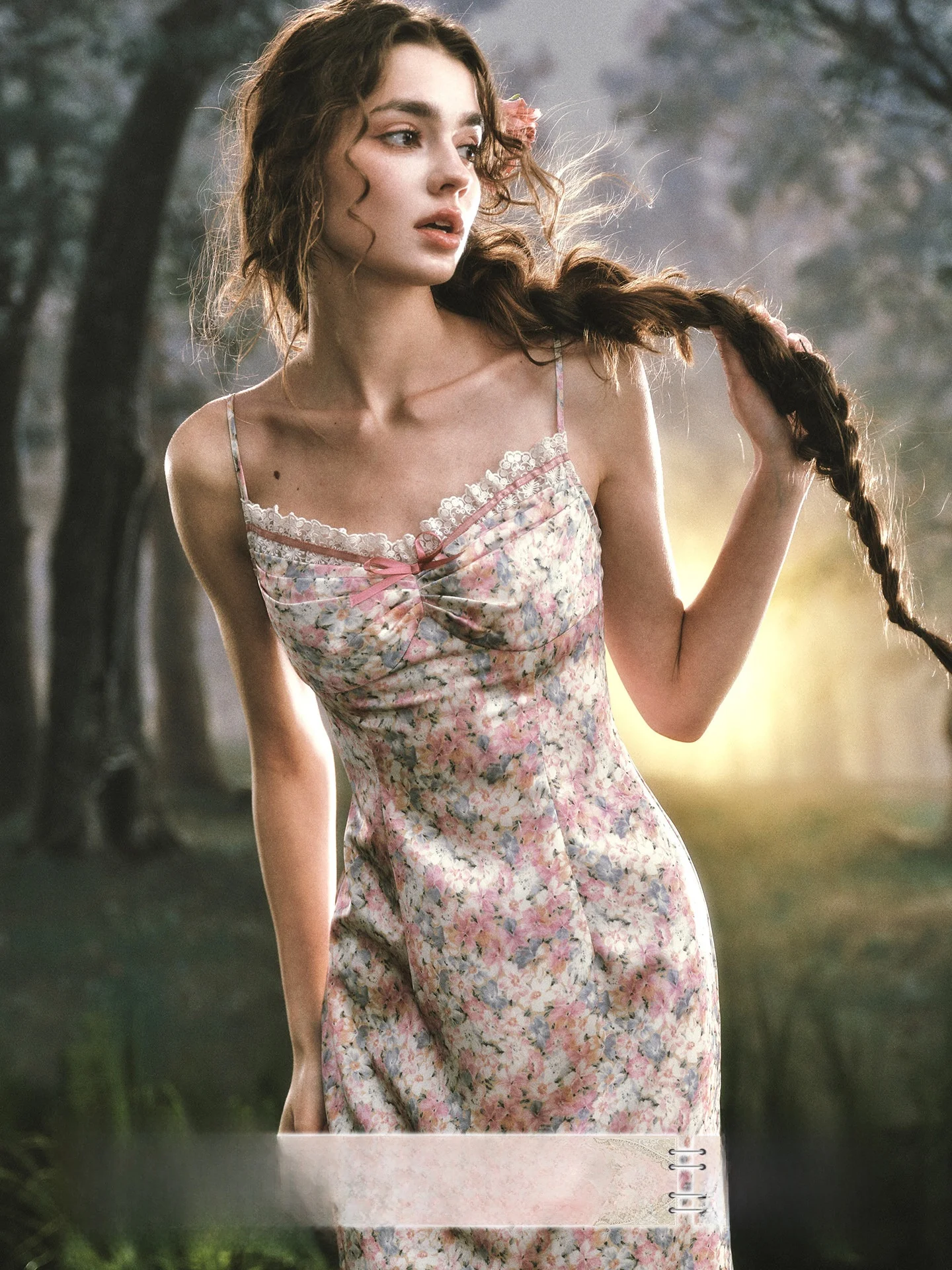 Rosa Mist Path LaceMade Floral Print Satin Dress French Style Midi Dress Sleeveless V-Neck Zipper Back Invisible for Spring S...
Rosa Mist Path LaceMade Floral Print Satin Dress French Style Midi Dress Sleeveless V-Neck Zipper Back Invisible for Spring S...