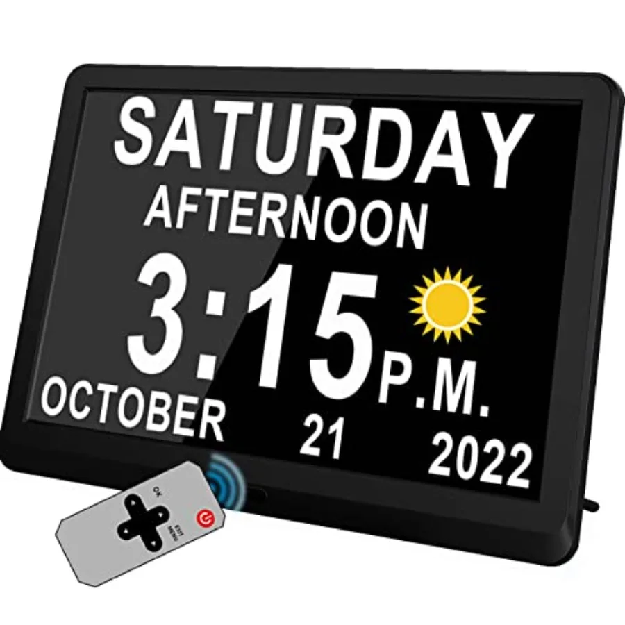 11.5 Inch Extra Large Digital Clock with 19 Alarms, Auto DST and Dimming for Wall and Table, Calendar for Dementia Seniors, Cus
11.5 Inch Extra Large Digital Clock with 19 Alarms, Auto DST and Dimming for Wall and Table, Calendar for Dementia Seniors, Cus