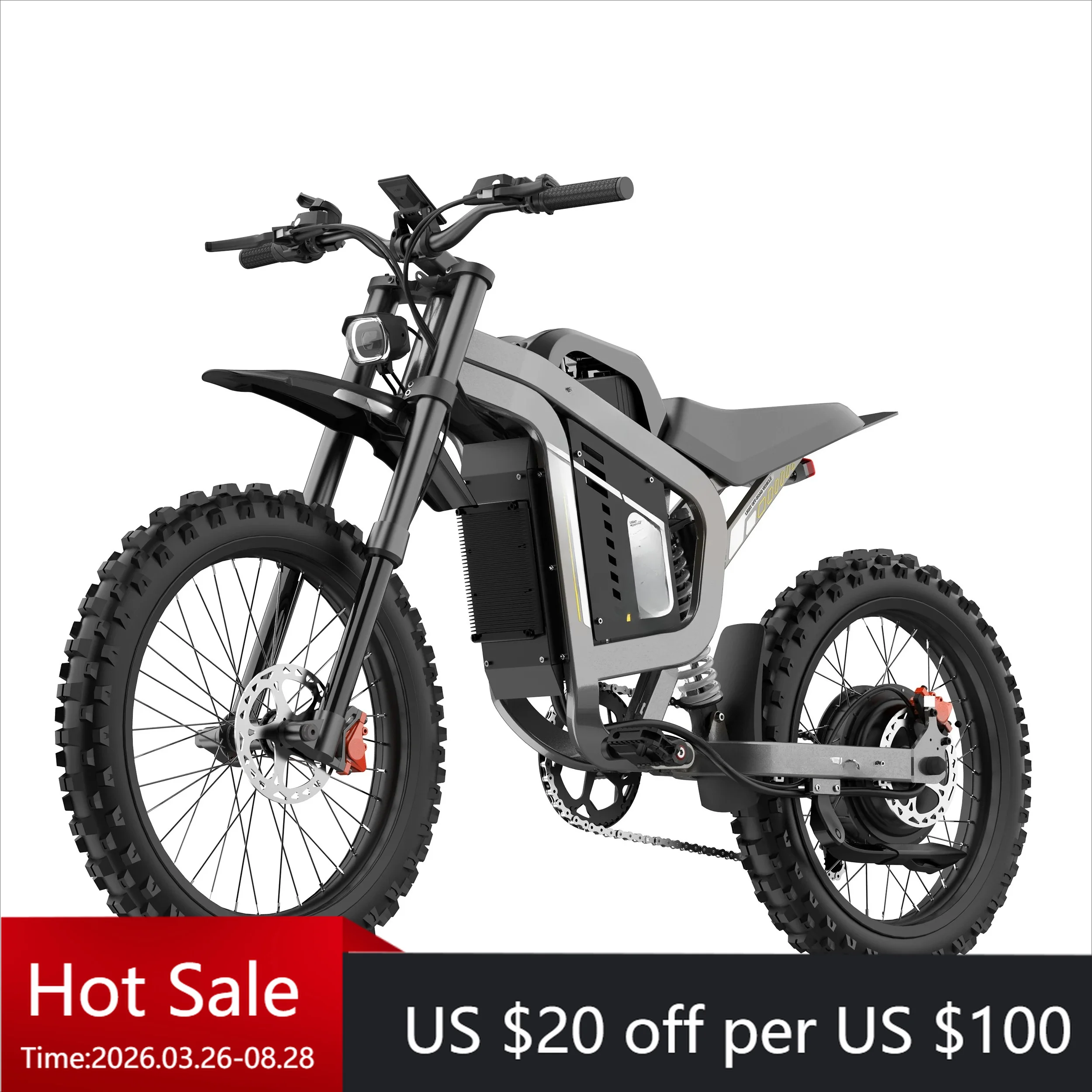 TcR19 off-road electric motorcycle 6000 watts motor 72V 40Ah battery 100 km long-range 75 km/h high-speed stealth bomber electri
TcR19 off-road electric motorcycle 6000 watts motor 72V 40Ah battery 100 km long-range 75 km/h high-speed stealth bomber electri