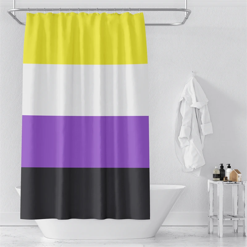Gaslight Gatekeep Girlboss Nonbinary Pride Flag Rainbow LGBT Shower Curtain Set with Grommets and Hooks for Bathroom Decor
Gaslight Gatekeep Girlboss Nonbinary Pride Flag Rainbow LGBT Shower Curtain Set with Grommets and Hooks for Bathroom Decor