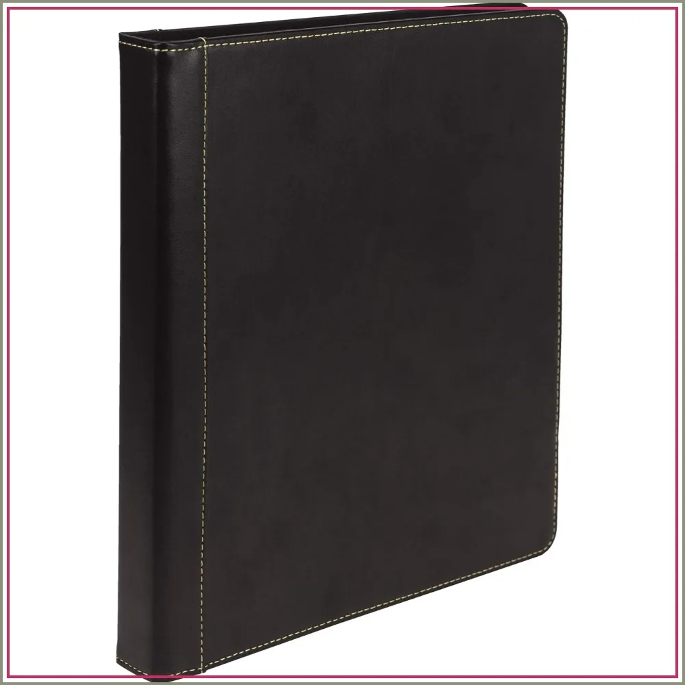 0.5 Inch 3 Ring Binder, Leather, Black with Contrast Stitching, 8.5x11, Portfolio Organizer, Planner
0.5 Inch 3 Ring Binder, Leather, Black with Contrast Stitching, 8.5x11, Portfolio Organizer, Planner