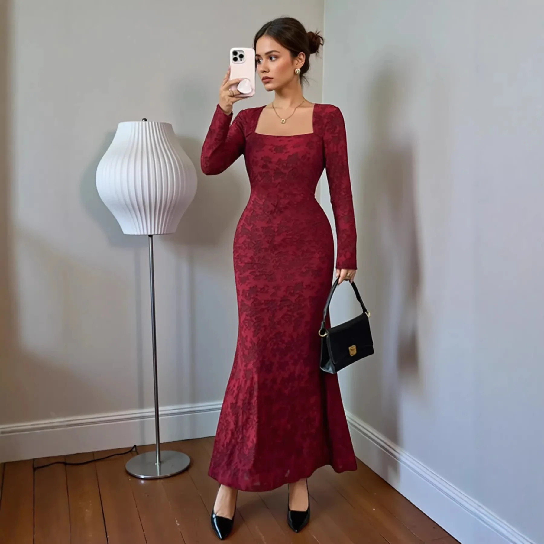 Spring Women's Long Dress Temperament Slim Lace Long Sleeved Dress For Women Robe Dentelles Femme Soirée Y2k Clothes плаття
Spring Women's Long Dress Temperament Slim Lace Long Sleeved Dress For Women Robe Dentelles Femme Soirée Y2k Clothes плаття