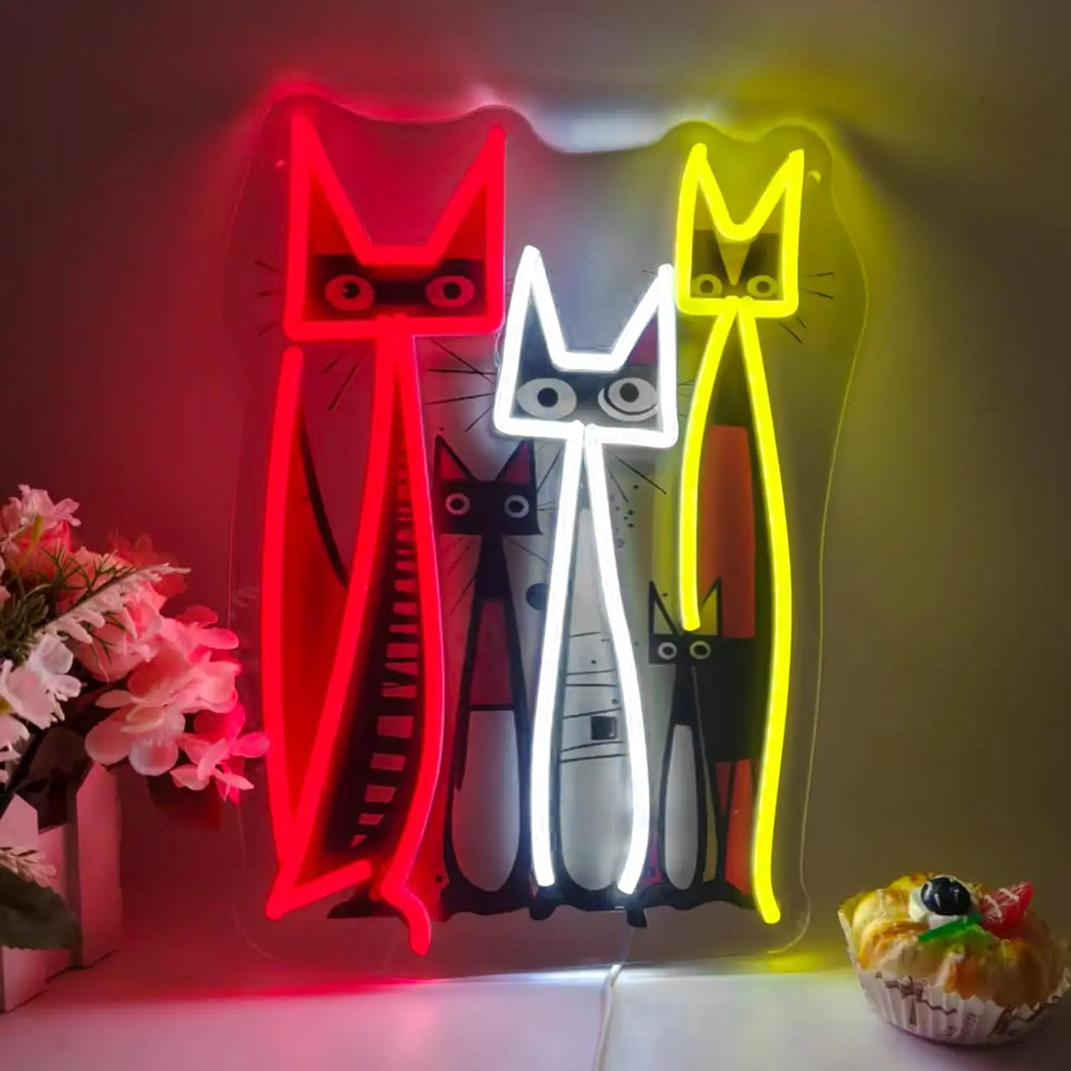 Cat Neon Sign USB Powered LED Light for Birthday Party Bar Gaming Room Bedroom Aesthetic Decoration Art Wall Light
Cat Neon Sign USB Powered LED Light for Birthday Party Bar Gaming Room Bedroom Aesthetic Decoration Art Wall Light
