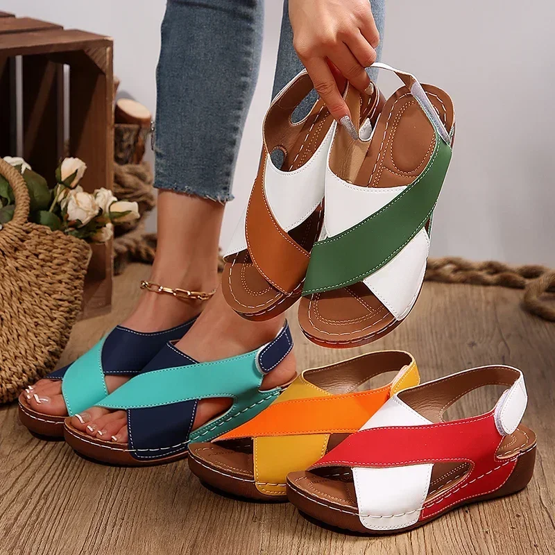 YUYIN Beach Shoes Woman Comfortable Contrast Color Wedge Sandals Summer Peep Toe Non Slip Platform Roman Sandalias Mujer
YUYIN Beach Shoes Woman Comfortable Contrast Color Wedge Sandals Summer Peep Toe Non Slip Platform Roman Sandalias Mujer