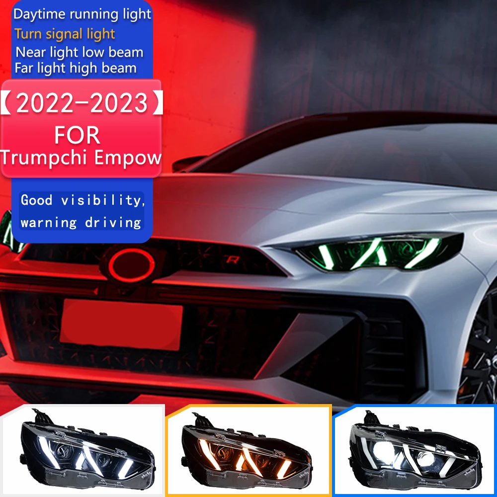 Фара для стайлинга автомобилей для фар Trumpchi Empow 2022-2023 Empow, светодиодные фары, светодиодные DRL, сигнальные автомобильные аксессуары
Фара для стайлинга автомобилей для фар Trumpchi Empow 2022-2023 Empow, светодиодные фары, светодиодные DRL, сигнальные автомобильные аксессуары